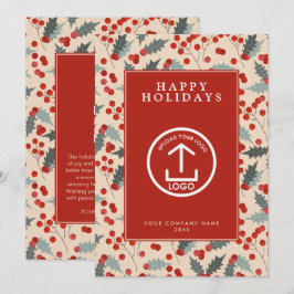 Convite Holly Berry Corporate Business Código QR Natal