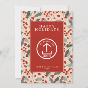 Convite Holly Berry Corporate Business Logo Natal