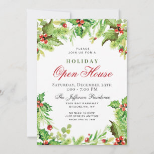 Convite Holly Berry Wreath Natal Feriado ABEN HOUSE