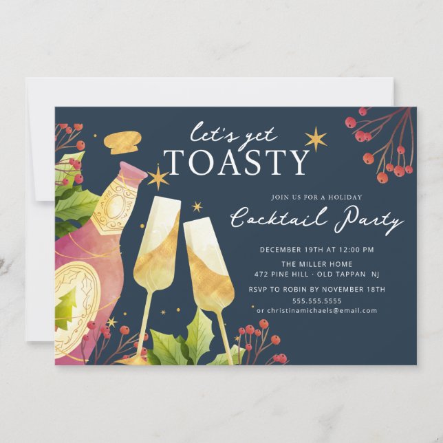 Convite Holly & Bubbles Cocktail Party (Frente)