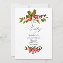 Holly de Natal e Ivy com Casamento Rosa vermelha