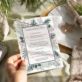 Convite Holly e Pine | Menu Janto de Natal Personalizado