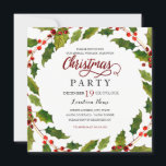 Convite Holly Flourish Red Green Party<br><div class="desc">Convites de festas de Natal mais bonito na Loja Little Bayleigh!</div>