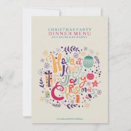Convite Holly Jolly Christmas Party Menu (Menu Festa de Na