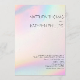 Convite Holográfico Moderno Geométrico para Casame