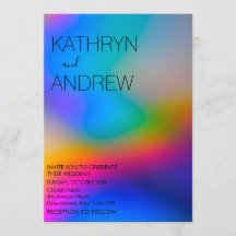 Convite Holográfico Moderno para Casamento