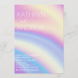 Convite Holográfico Moderno para Casamento