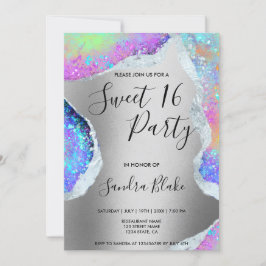 Convite Holográfico Opal Iridescente Moderno