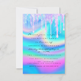 Convite Holograma Chá de fraldas Unicorn - Glitter Girly F