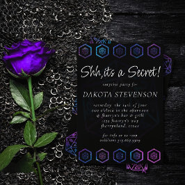 Convite Holograma D20 | PnP Tabletop Dice Surprise Party