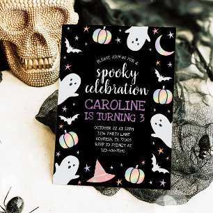 Convite Holographic Spooky Celebration Halloween Aniversár