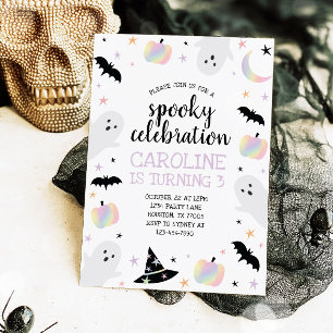 Convite Holographic Spooky Celebration Halloween Aniversár