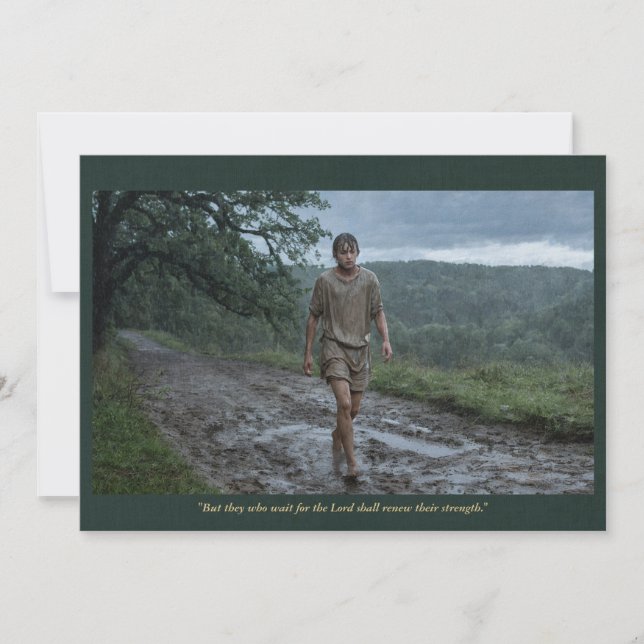 Convite Holy Card | Saint Wenceslaus Walking in the Rain (Frente)