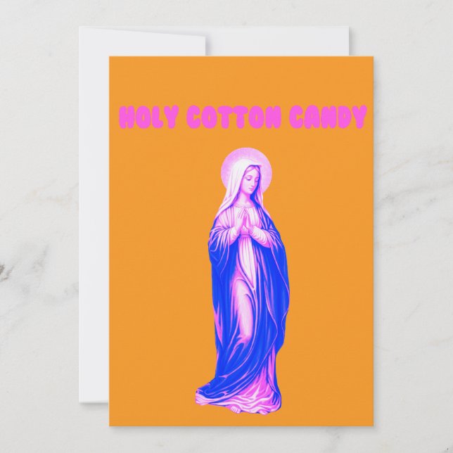 Convite Holy Cotton Candy Vierge Marie Rose et Bleue (Frente)