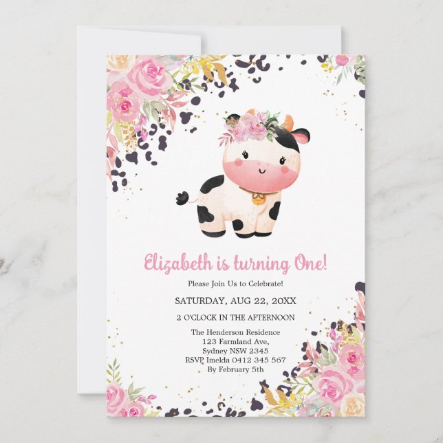 Convite Holy Cow Birthday Invitation (Frente)