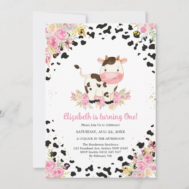 Convite Holy Cow Birthday Invitation (Frente)