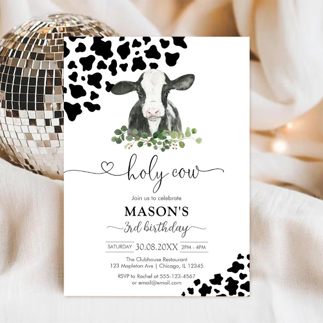 Convite Holy Cow Floral Baby Shower Invitation (Criador carregado)