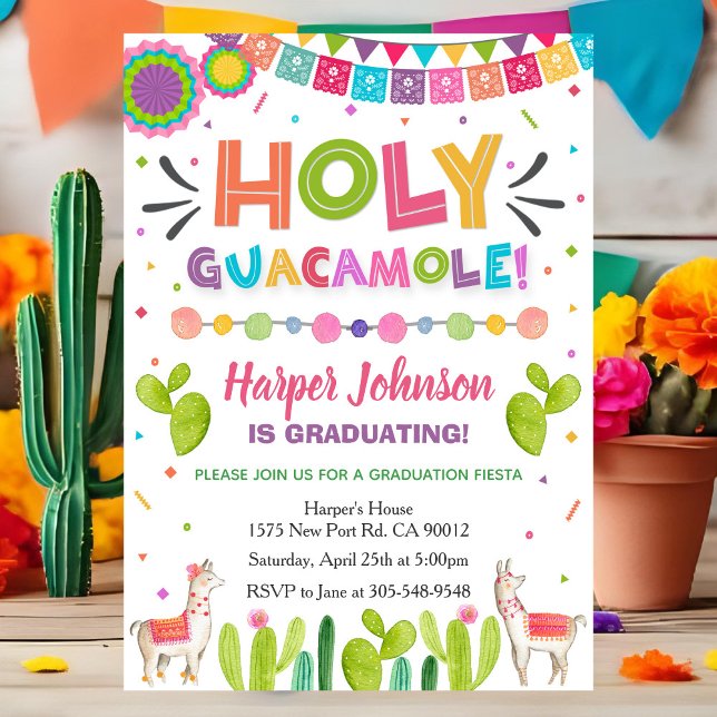 Convite Holy Guacamole Graduation Fiesta Invitation (Criador carregado)