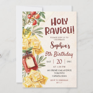 Convite Holy Ravioli Kids Birthday Invitation