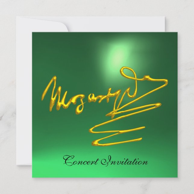 Convite HOMAGE TO MOZART Dourado Signature of Composer Gre (Frente)
