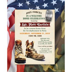 Convite Home bem-vindo da celebração das forças