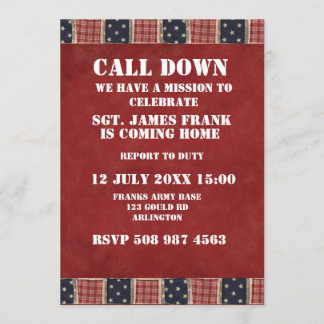 convite home de vinda do soldado militar