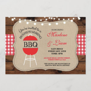 Convite Home novo rústico vermelho do CHURRASCO d
