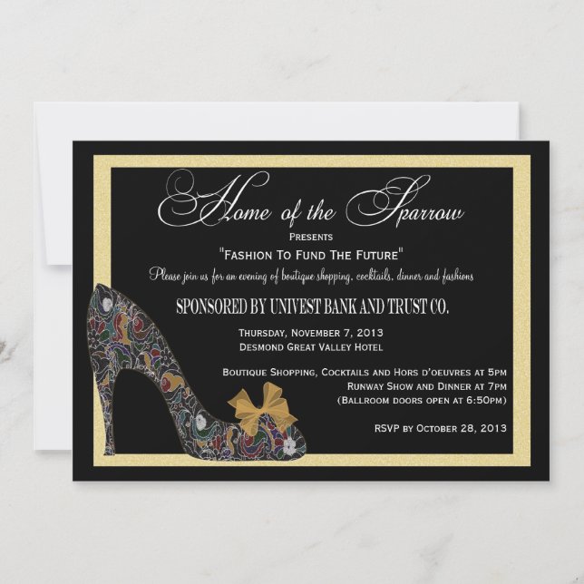 Convite Home of the Sparrow Fashion Show Reduzido (Frente)