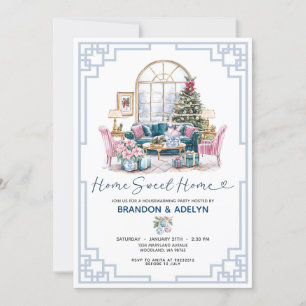 Convite Home Sweet Home Chinoiserie Natal