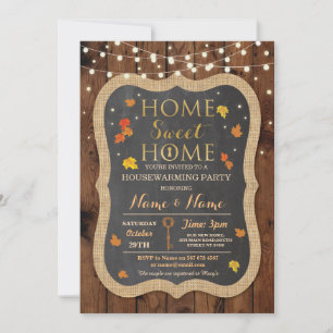 Convite Home Sweet Home Housearming Fall Folhas Convidadas