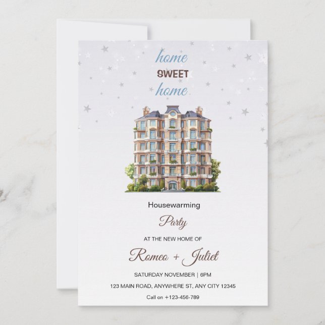 Convite Home Sweet Home Housewarming Invitation (Frente)