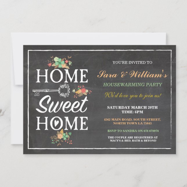 Convite Home Sweet Home Housewarming New Home Invitation (Frente)
