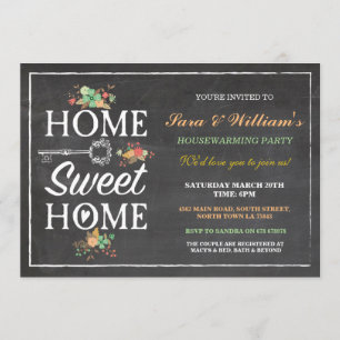 Convite Home Sweet Home Housewarming New Home Invitation