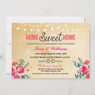 Convite Home Sweet Home Housewarming New Home Invitation