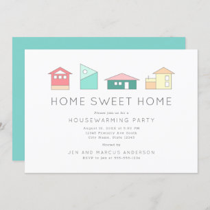 Convite Home Sweet Home Minimalist Housearming Party