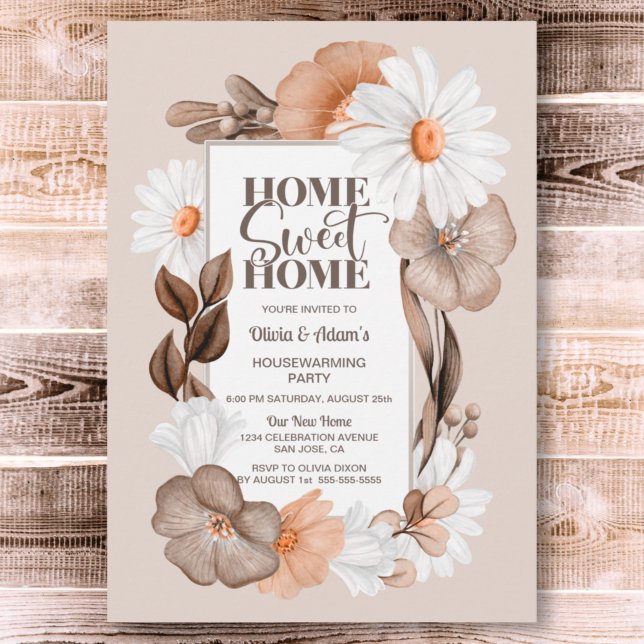 Convite Home Sweet Home Rustic Fall Floral (Criador carregado)