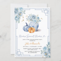Home Sweet Pumpkin Blue Peony Chinoiserie Jar