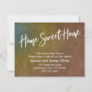 Convite Home Sweet Texturizado, placa gráfica laranja