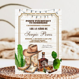 Convite Homem Adulto Cowboy Mexicano Espanhol