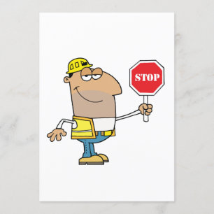 Convite Homem com um sinal da parada