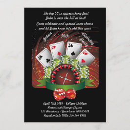 Convite Homem de aniversário de qualquer idade, pôquer, ap