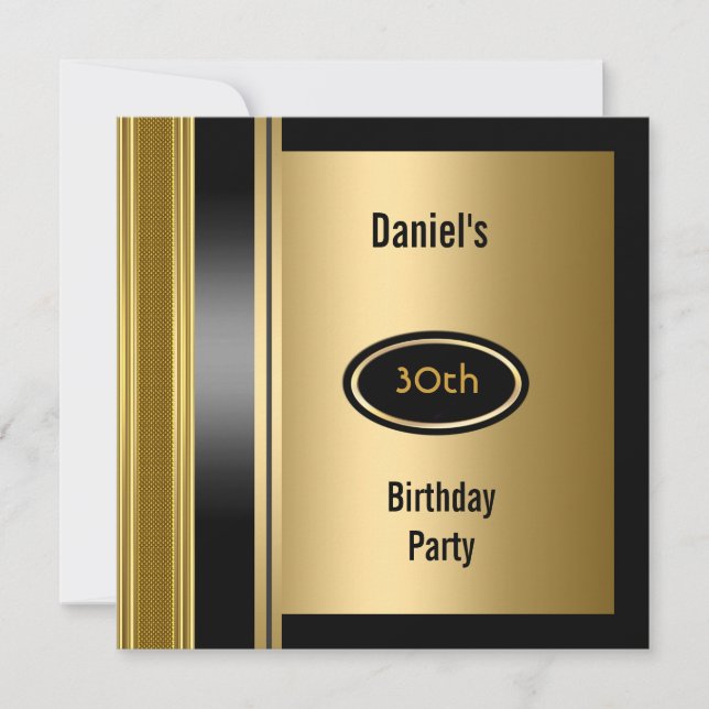 Convite Homem de Bronze de aniversário de 30 anos de Mens  (Frente)