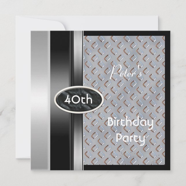 Convite Homem de Bronze de aniversário de 40 anos de Mens  (Frente)