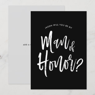 Convite Homem de Honra   Estilo de Letra Personalizado par