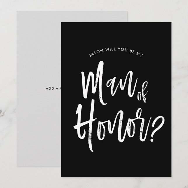 Convite Homem de Honra | Estilo de Roteiro para Casamento  (Frente/Verso)