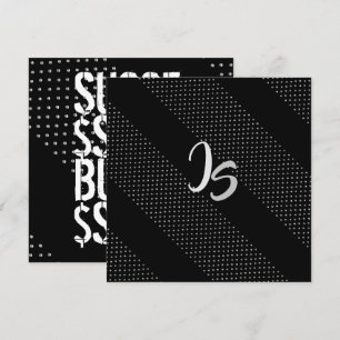 Convite Homem de Negócios Bem Sucedido Monograma de Prata 