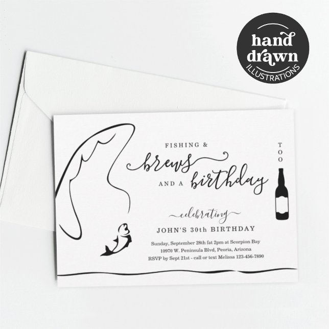 Convite Homem Engraçado Pesca e Festa de Aposentação de An (Criador carregado)