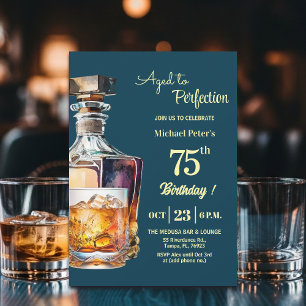 Convite Homem Envelhecido à Perfeição 75º Whisky Aniversár