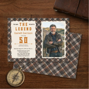 Convite Homem Moderno Mito Lenda Plaid de Cobre 50ª Foto