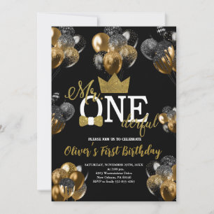 Convite Homem Pequeno, Sr. Aniversário Maravilhoso, Balões